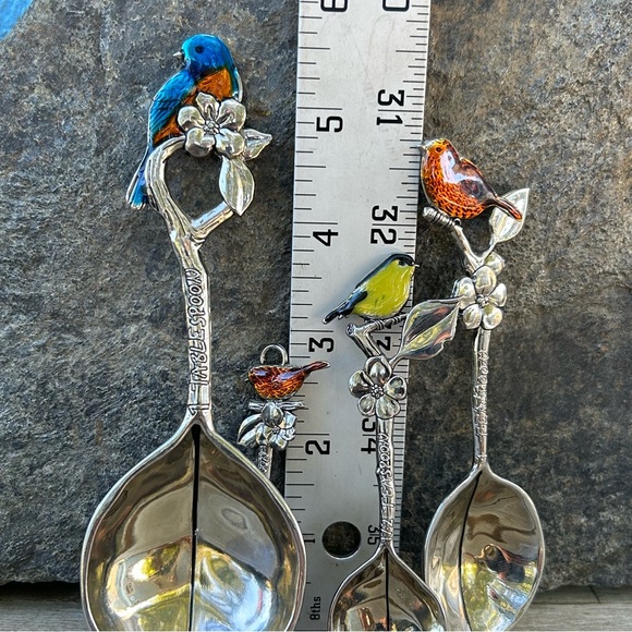 Ganz Measuring Spoon set with Color Enamel Birds - Picture 4 of 8